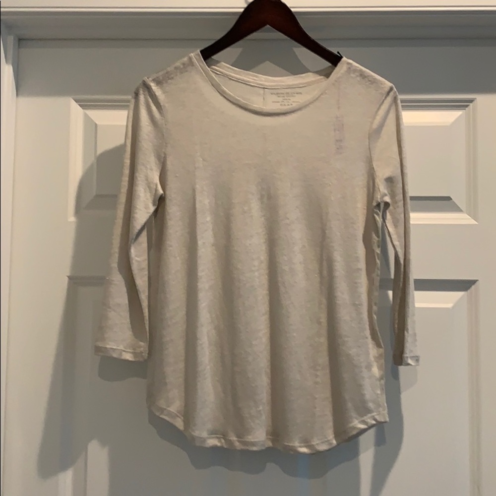 NWT Majestic Filatures Tan Linen Top